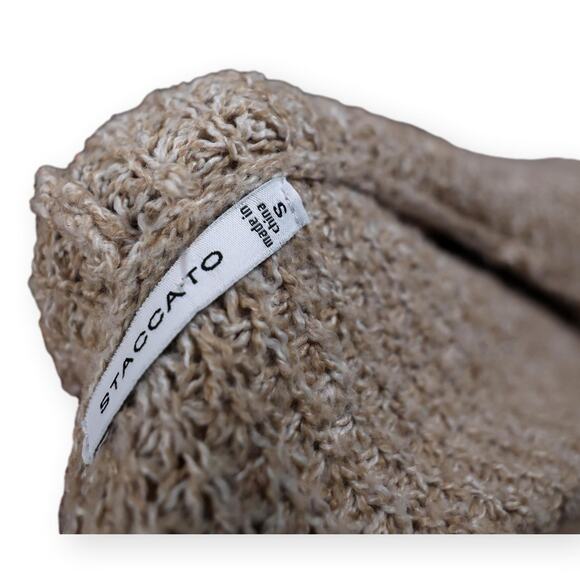 Staccato Beige Hoodie Pullover Button Sweater S - Picture 4 of 11